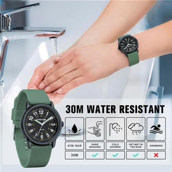 Women Analog Quartz Wrist Watch with Silicone Strap for Young Women - Picture 3 of 7